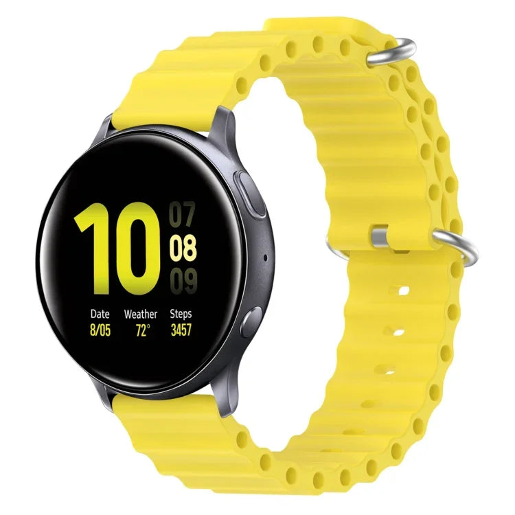 สายรัดนาฬิกาซิลิโคนสีเรียบสไตล์โอเชียน 20mm สำหรับ Samsung Galaxy Watch Active 2 44mm, สำหรับ Samsung Galaxy Watch 42mm