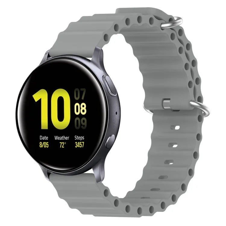 สายรัดนาฬิกาซิลิโคนสีเรียบสไตล์โอเชียน 20mm สำหรับ Samsung Galaxy Watch Active 2 44mm, สำหรับ Samsung Galaxy Watch 42mm