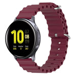 สายรัดนาฬิกาซิลิโคนสีเรียบสไตล์โอเชียน 20mm สำหรับ Samsung Galaxy Watch Active 2 44mm, สำหรับ Samsung Galaxy Watch 42mm