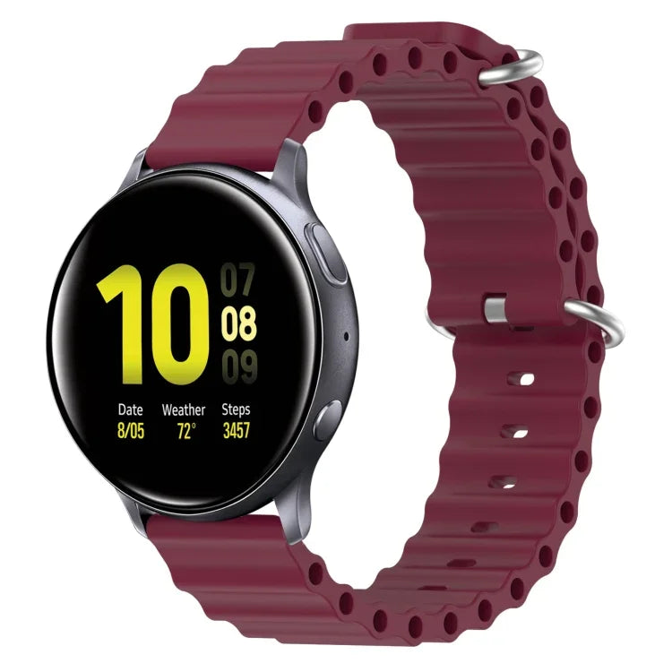 สายรัดนาฬิกาซิลิโคนสีเรียบสไตล์โอเชียน 20mm สำหรับ Samsung Galaxy Watch Active 2 44mm, สำหรับ Samsung Galaxy Watch 42mm