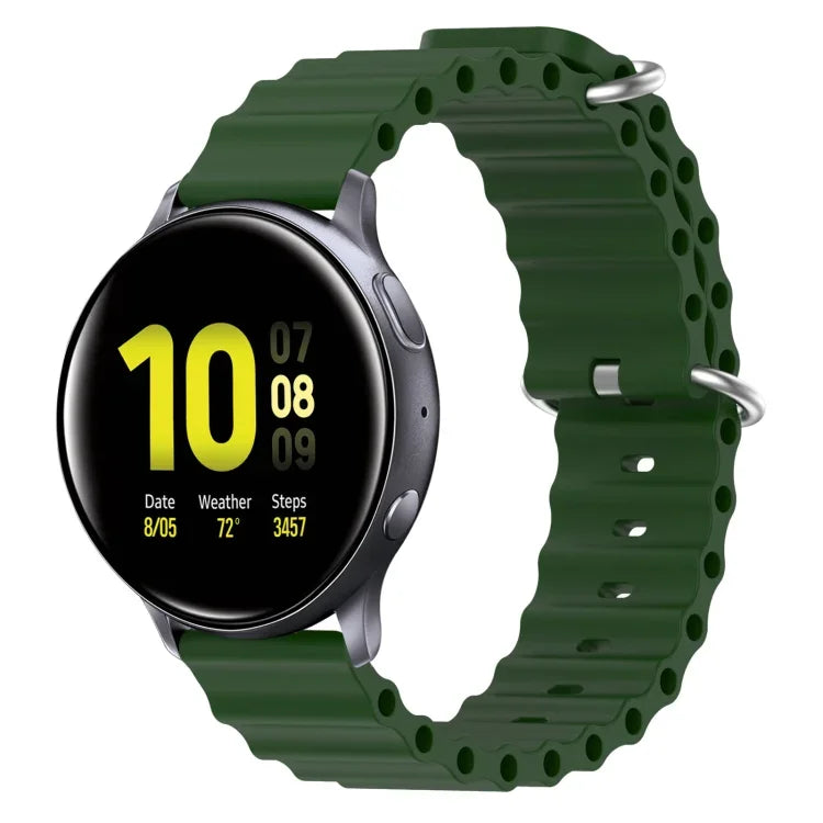 สายรัดนาฬิกาซิลิโคนสีเรียบสไตล์โอเชียน 20mm สำหรับ Samsung Galaxy Watch Active 2 44mm, สำหรับ Samsung Galaxy Watch 42mm