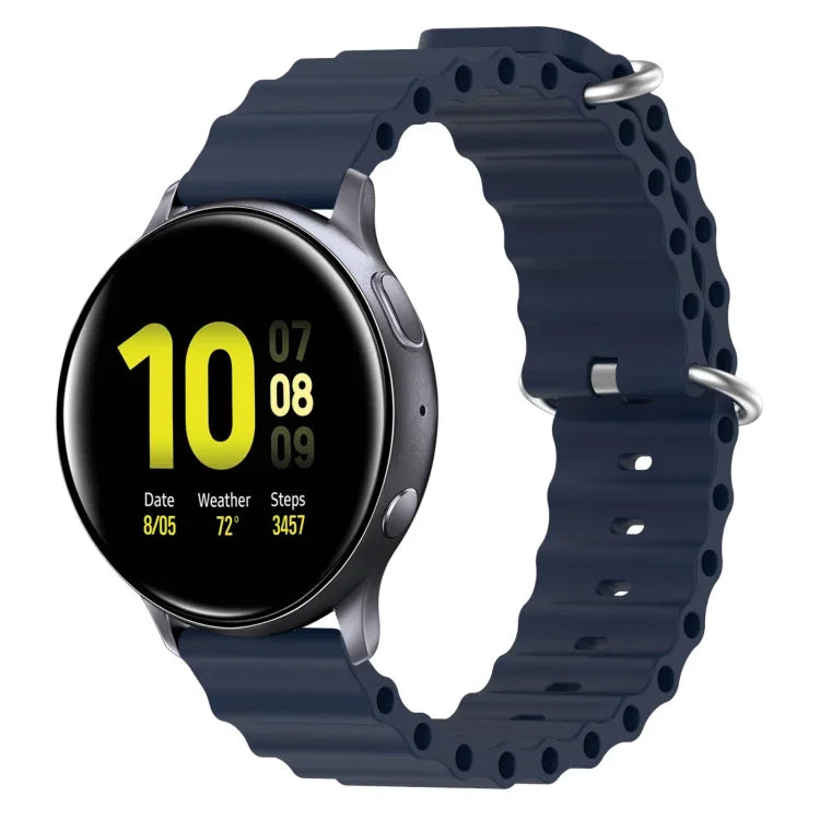 สายรัดนาฬิกาซิลิโคนสีเรียบสไตล์โอเชียน 20mm สำหรับ Samsung Galaxy Watch Active 2 44mm, สำหรับ Samsung Galaxy Watch 42mm