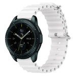 สายรัดนาฬิกาซิลิโคนสีเรียบสไตล์โอเชียน 20mm สำหรับ Samsung Galaxy Watch Active 2 44mm, สำหรับ Samsung Galaxy Watch 42mm