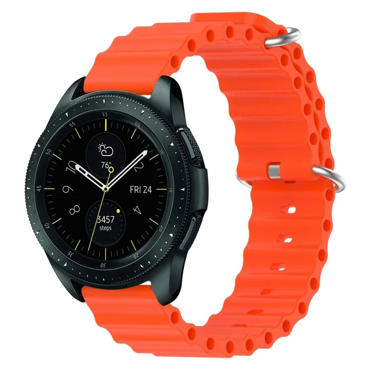 สายรัดนาฬิกาซิลิโคนสีเรียบสไตล์โอเชียน 20mm สำหรับ Samsung Galaxy Watch Active 2 44mm, สำหรับ Samsung Galaxy Watch 42mm