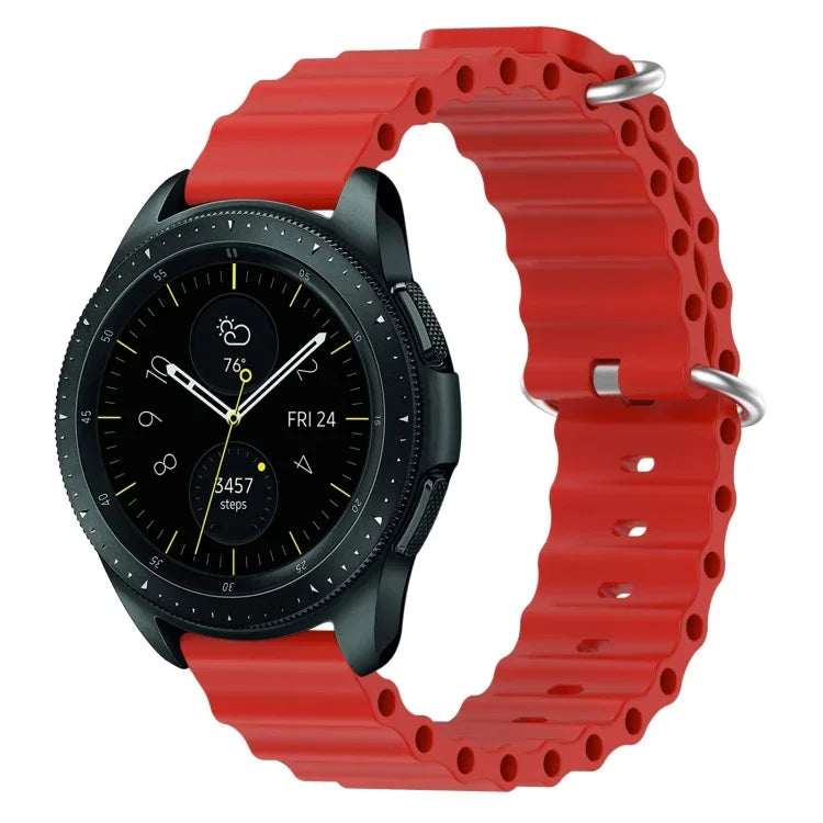 สายรัดนาฬิกาซิลิโคนสีเรียบสไตล์โอเชียน 20mm สำหรับ Samsung Galaxy Watch Active 2 44mm, สำหรับ Samsung Galaxy Watch 42mm