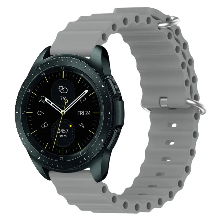 สายรัดนาฬิกาซิลิโคนสีเรียบสไตล์โอเชียน 20mm สำหรับ Samsung Galaxy Watch Active 2 44mm, สำหรับ Samsung Galaxy Watch 42mm