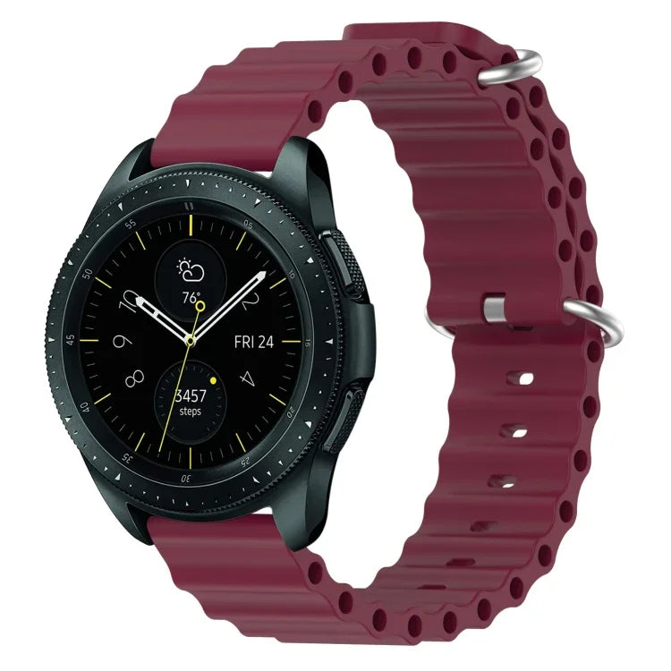 สายรัดนาฬิกาซิลิโคนสีเรียบสไตล์โอเชียน 20mm สำหรับ Samsung Galaxy Watch Active 2 44mm, สำหรับ Samsung Galaxy Watch 42mm