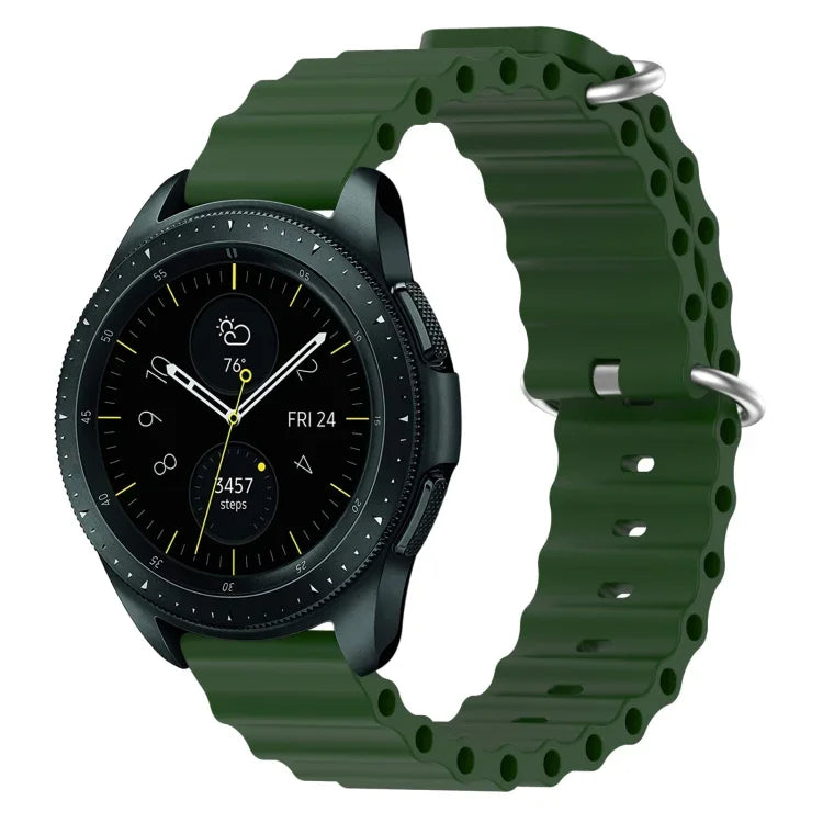 สายรัดนาฬิกาซิลิโคนสีเรียบสไตล์โอเชียน 20mm สำหรับ Samsung Galaxy Watch Active 2 44mm, สำหรับ Samsung Galaxy Watch 42mm