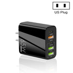 ที่ชาร์จพอร์ต USB หลายพอร์ต 65W Dual PD Type-C + 3 x USB สำหรับโทรศัพท์และแท็บเล็ต พร้อมปลั๊ก US
