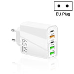 ที่ชาร์จพอร์ต USB หลายพอร์ต 65W Dual PD Type-C + 3 x USB สำหรับโทรศัพท์และแท็บเล็ต พร้อมปลั๊ก EU