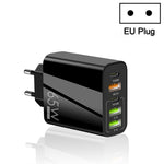 ที่ชาร์จพอร์ต USB หลายพอร์ต 65W Dual PD Type-C + 3 x USB สำหรับโทรศัพท์และแท็บเล็ต พร้อมปลั๊ก EU