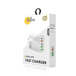 ที่ชาร์จพอร์ตคู่ 65W Dual PD Type-C + 3 x USB พร้อมสายข้อมูล Type-C to Type-C 3A ปลั๊กสหรัฐอเมริกา ปลั๊กสหรัฐอเมริกา + สาย Type-C to Type-C