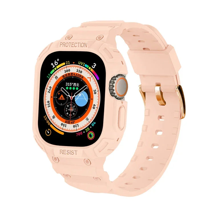 สำหรับ Apple Watch Ultra 3 / 2 / 1 ขนาด 49 มม. เคส TPU แบบบูรณาการ JUNSUNMAY พร้อมสายยางยืดปรับได้