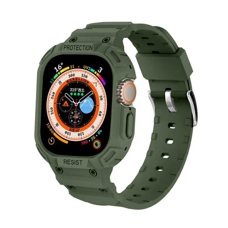 สำหรับ Apple Watch Ultra 3 / 2 / 1 ขนาด 49 มม. เคส TPU แบบบูรณาการ JUNSUNMAY พร้อมสายยางยืดปรับได้