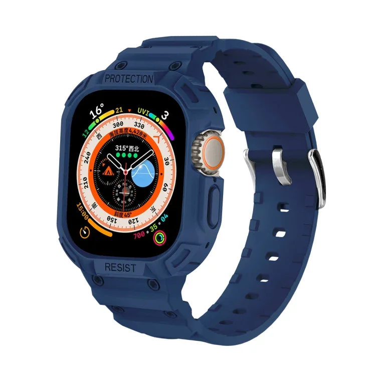 สำหรับ Apple Watch Ultra 3 / 2 / 1 ขนาด 49 มม. เคส TPU แบบบูรณาการ JUNSUNMAY พร้อมสายยางยืดปรับได้