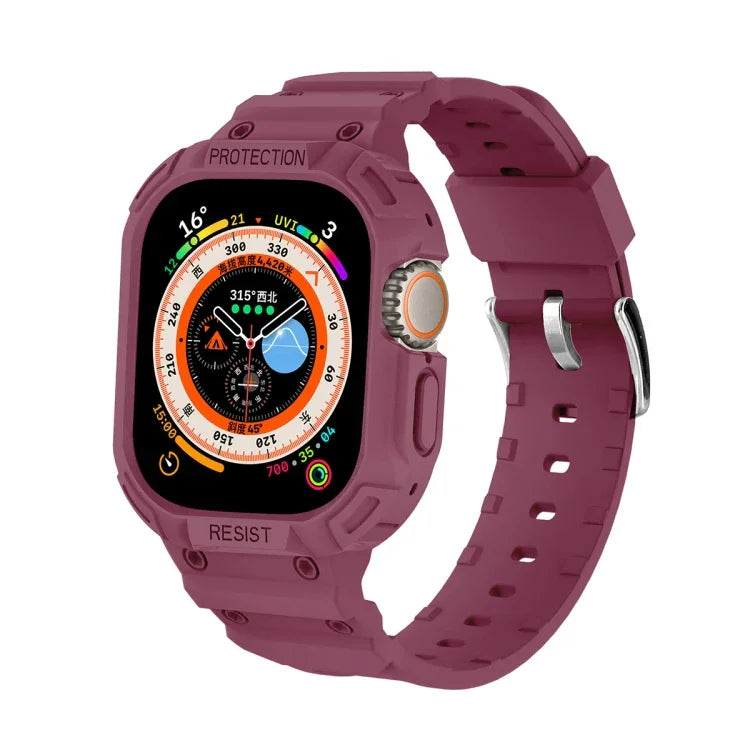 สำหรับ Apple Watch Ultra 3 / 2 / 1 ขนาด 49 มม. เคส TPU แบบบูรณาการ JUNSUNMAY พร้อมสายยางยืดปรับได้