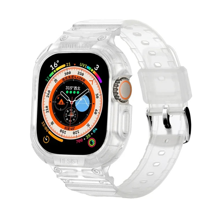 สำหรับ Apple Watch Ultra 3 / 2 / 1 ขนาด 49 มม. เคส TPU แบบบูรณาการ JUNSUNMAY พร้อมสายยางยืดปรับได้