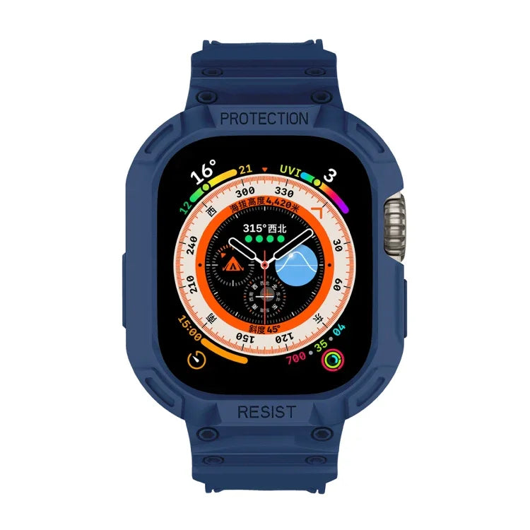 สำหรับ Apple Watch Ultra 3 / 2 / 1 ขนาด 49 มม. เคส TPU แบบบูรณาการ JUNSUNMAY พร้อมสายยางยืดปรับได้