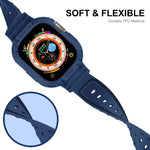 สำหรับ Apple Watch Ultra 3 / 2 / 1 ขนาด 49 มม. เคส TPU แบบบูรณาการ JUNSUNMAY พร้อมสายยางยืดปรับได้