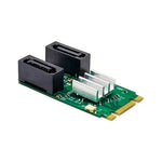 ST551 การ์ดอะแดปเตอร์ PCIe B+M key 6Gbps เป็น 2 พอร์ต SATA 3.0 M.2 เป็น SATA คู่, ST551