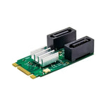 ST551 การ์ดอะแดปเตอร์ PCIe B+M key 6Gbps เป็น 2 พอร์ต SATA 3.0 M.2 เป็น SATA คู่, ST551