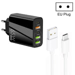 ที่ชาร์จพอร์ตคู่ 65W Dual PD Type-C + 3 x USB พร้อมสายข้อมูล USB to Type-C 3A ปลั๊กยุโรป ปลั๊กยุโรป + สาย USB to Type-C