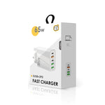 ที่ชาร์จพอร์ตคู่ 65W Dual PD Type-C + 3 x USB พร้อมสายข้อมูล USB to Type-C 3A ปลั๊กสหราชอาณาจักร ปลั๊กสหราชอาณาจักร + สาย USB to Type-C