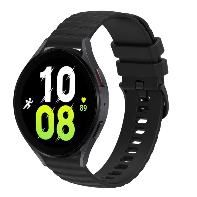 สายซิลิโคนสีทึบลายจุดคลื่นขนาด 20 มม. สำหรับ Samsung Galaxy Watch5 / 5 Pro สำหรับ Samsung Galaxy Watch4 40 มม./44 มม. สำหรับ Samsung Galaxy Watch3 41 มม. สำหรับ Samsung Galaxy Watch Active 40 มม.