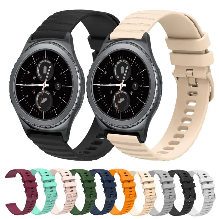 สายซิลิโคนลายคลื่นจุดสีทึบ 20mm สำหรับ Samsung Galaxy Gear S2 Classic