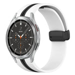 สายซิลิโคนพร้อมตัวล็อกแม่เหล็กพับได้ สำหรับ Samsung Galaxy Watch 4 Classic 46mm, สำหรับ Samsung Galaxy Watch 4 Classic 42mm