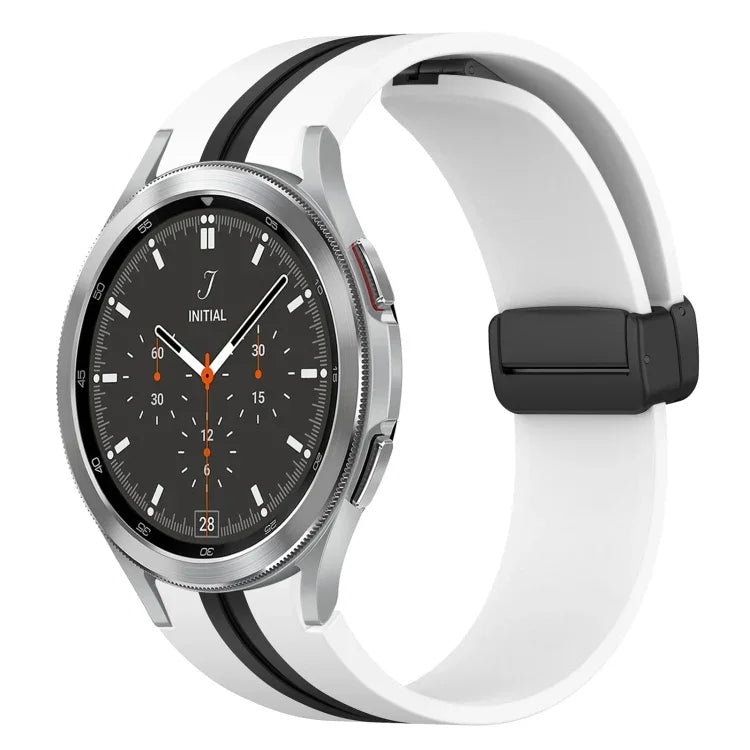 สายซิลิโคนพร้อมตัวล็อกแม่เหล็กพับได้ สำหรับ Samsung Galaxy Watch 4 Classic 46mm, สำหรับ Samsung Galaxy Watch 4 Classic 42mm