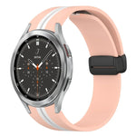 สายซิลิโคนพร้อมตัวล็อกแม่เหล็กพับได้ สำหรับ Samsung Galaxy Watch 4 Classic 46mm, สำหรับ Samsung Galaxy Watch 4 Classic 42mm