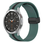 สายซิลิโคนพร้อมตัวล็อกแม่เหล็กพับได้ สำหรับ Samsung Galaxy Watch 4 Classic 46mm, สำหรับ Samsung Galaxy Watch 4 Classic 42mm