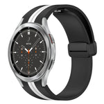 สายซิลิโคนพร้อมตัวล็อกแม่เหล็กพับได้ สำหรับ Samsung Galaxy Watch 4 Classic 46mm, สำหรับ Samsung Galaxy Watch 4 Classic 42mm