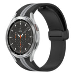 สายซิลิโคนพร้อมตัวล็อกแม่เหล็กพับได้ สำหรับ Samsung Galaxy Watch 4 Classic 46mm, สำหรับ Samsung Galaxy Watch 4 Classic 42mm