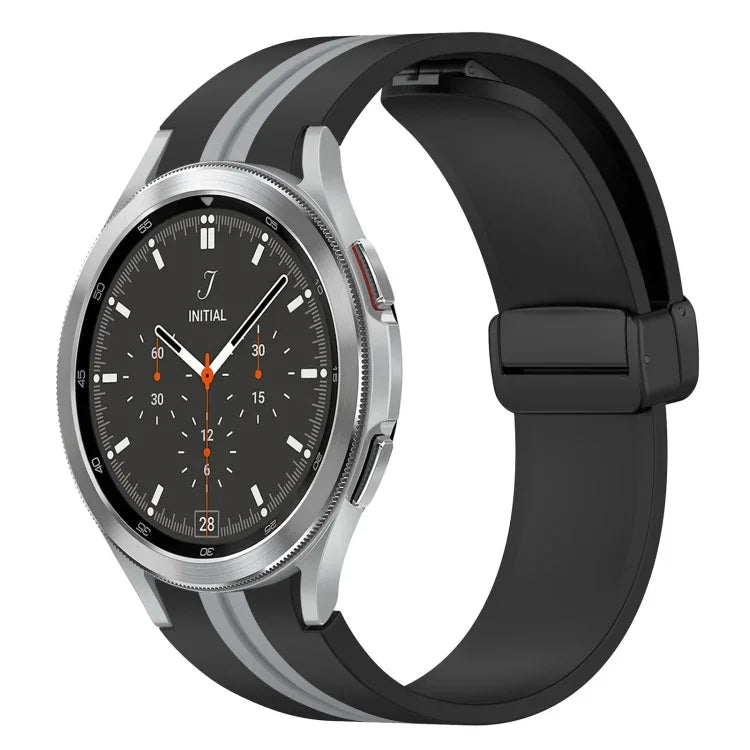 สายซิลิโคนพร้อมตัวล็อกแม่เหล็กพับได้ สำหรับ Samsung Galaxy Watch 4 Classic 46mm, สำหรับ Samsung Galaxy Watch 4 Classic 42mm