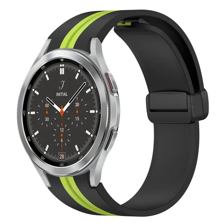 สายซิลิโคนพร้อมตัวล็อกแม่เหล็กพับได้ สำหรับ Samsung Galaxy Watch 4 Classic 46mm, สำหรับ Samsung Galaxy Watch 4 Classic 42mm