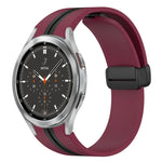 สายซิลิโคนพร้อมตัวล็อกแม่เหล็กพับได้ สำหรับ Samsung Galaxy Watch 4 Classic 46mm, สำหรับ Samsung Galaxy Watch 4 Classic 42mm