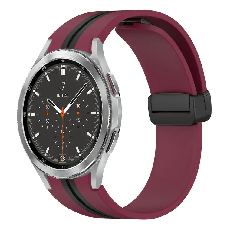 สายซิลิโคนพร้อมตัวล็อกแม่เหล็กพับได้ สำหรับ Samsung Galaxy Watch 4 Classic 46mm, สำหรับ Samsung Galaxy Watch 4 Classic 42mm