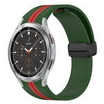 สายซิลิโคนพร้อมตัวล็อกแม่เหล็กพับได้ สำหรับ Samsung Galaxy Watch 4 Classic 46mm, สำหรับ Samsung Galaxy Watch 4 Classic 42mm