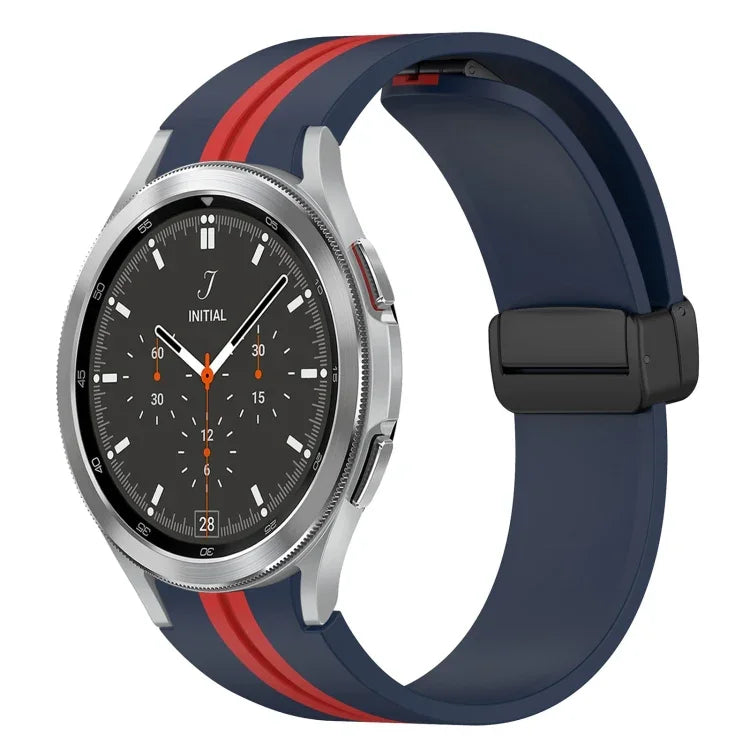 สายซิลิโคนพร้อมตัวล็อกแม่เหล็กพับได้ สำหรับ Samsung Galaxy Watch 4 Classic 46mm, สำหรับ Samsung Galaxy Watch 4 Classic 42mm