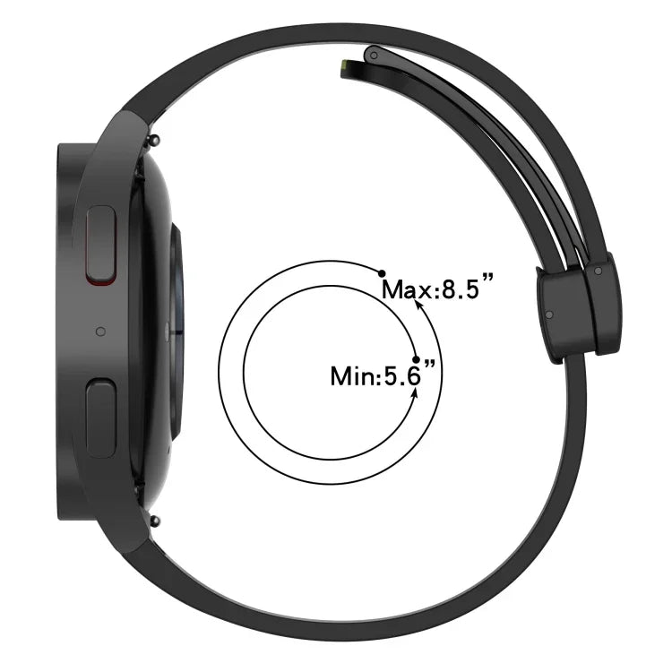 สายซิลิโคนพร้อมตัวล็อกแม่เหล็กพับได้ สำหรับ Samsung Galaxy Watch 4 Classic 46mm, สำหรับ Samsung Galaxy Watch 4 Classic 42mm
