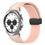 สายซิลิโคนพร้อมตัวล็อกแม่เหล็กพับได้ สำหรับ Samsung Galaxy Watch 4 Classic 46mm, สำหรับ Samsung Galaxy Watch 4 Classic 42mm