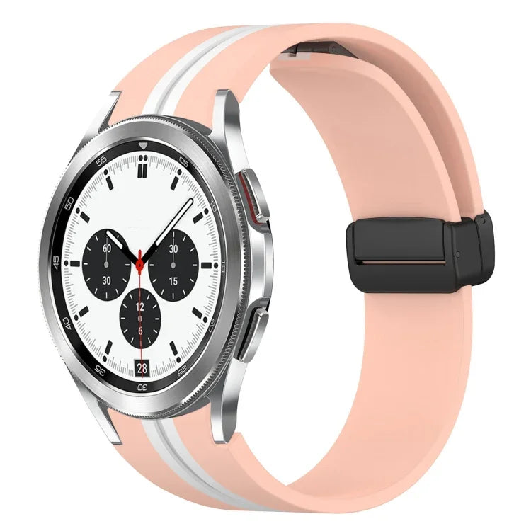 สายซิลิโคนพร้อมตัวล็อกแม่เหล็กพับได้ สำหรับ Samsung Galaxy Watch 4 Classic 46mm, สำหรับ Samsung Galaxy Watch 4 Classic 42mm