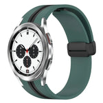 สายซิลิโคนพร้อมตัวล็อกแม่เหล็กพับได้ สำหรับ Samsung Galaxy Watch 4 Classic 46mm, สำหรับ Samsung Galaxy Watch 4 Classic 42mm