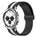 สายซิลิโคนพร้อมตัวล็อกแม่เหล็กพับได้ สำหรับ Samsung Galaxy Watch 4 Classic 46mm, สำหรับ Samsung Galaxy Watch 4 Classic 42mm