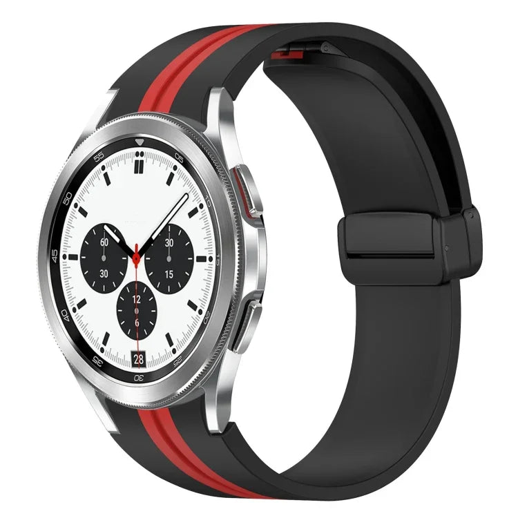 สายซิลิโคนพร้อมตัวล็อกแม่เหล็กพับได้ สำหรับ Samsung Galaxy Watch 4 Classic 46mm, สำหรับ Samsung Galaxy Watch 4 Classic 42mm