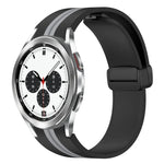 สายซิลิโคนพร้อมตัวล็อกแม่เหล็กพับได้ สำหรับ Samsung Galaxy Watch 4 Classic 46mm, สำหรับ Samsung Galaxy Watch 4 Classic 42mm