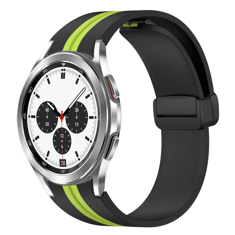 สายซิลิโคนพร้อมตัวล็อกแม่เหล็กพับได้ สำหรับ Samsung Galaxy Watch 4 Classic 46mm, สำหรับ Samsung Galaxy Watch 4 Classic 42mm
