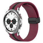 สายซิลิโคนพร้อมตัวล็อกแม่เหล็กพับได้ สำหรับ Samsung Galaxy Watch 4 Classic 46mm, สำหรับ Samsung Galaxy Watch 4 Classic 42mm